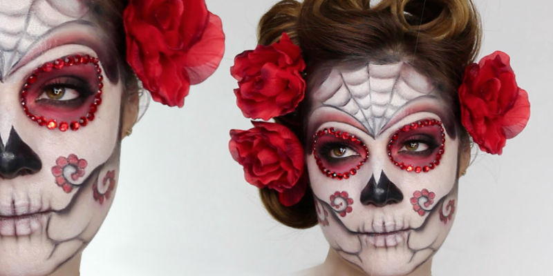 halloween-make-up-teschio-messicano-brillantini