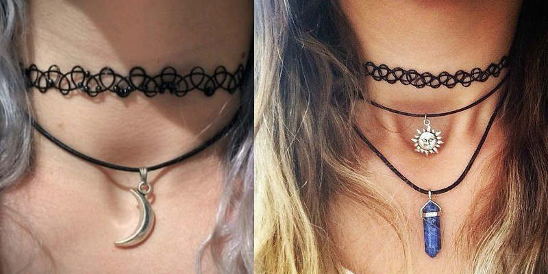 Moda anni '90: collana girocollo tattoo